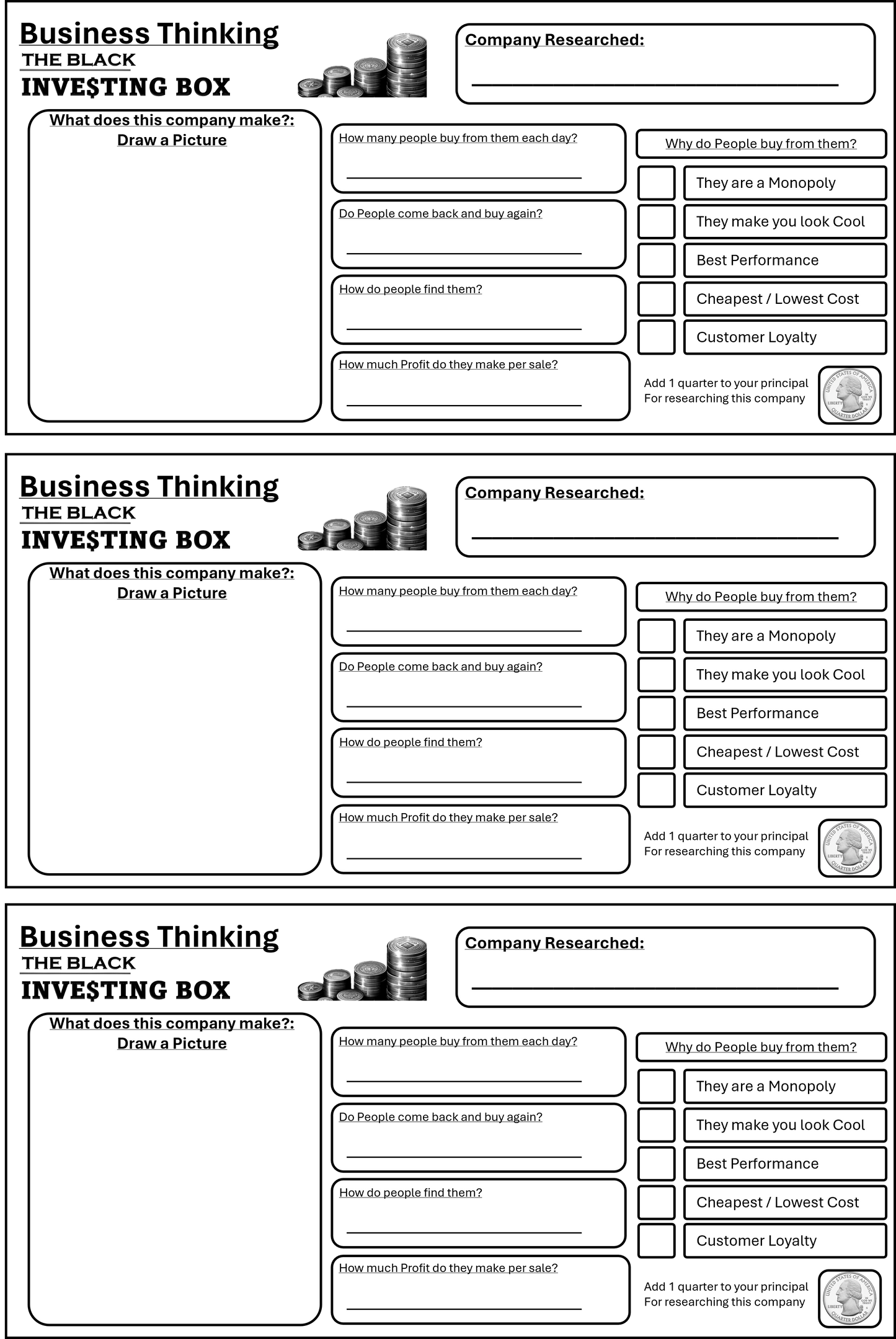 Business Thinking Coupons: Digital Download